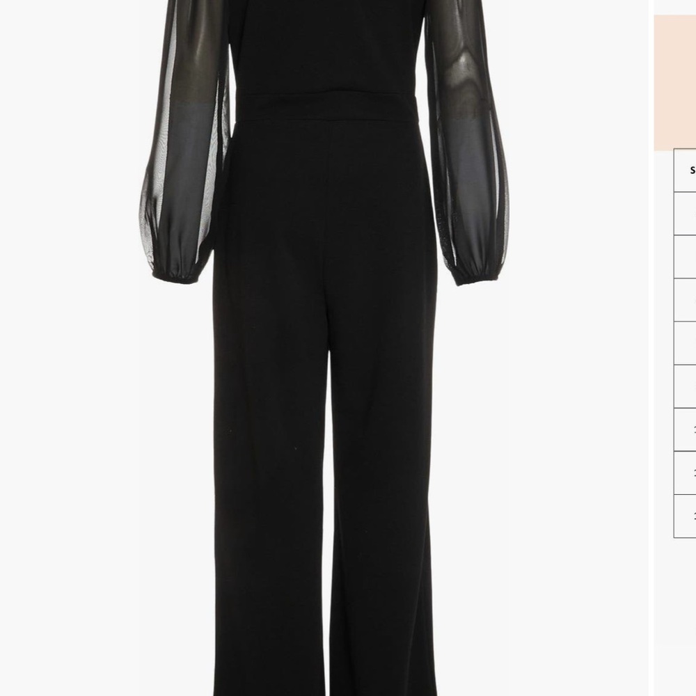 Chic Black Jumpsuit with Sheer Sleeves. New with tags - Picture 2 of 4